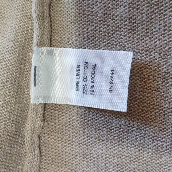 J Jill Cotton/Linen Blend Open Front Cardigan Sweater - Picture 6 of 6